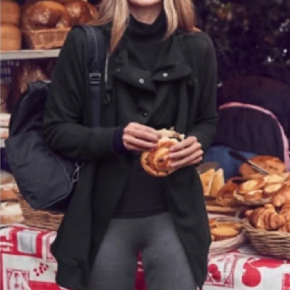 Athleta Sweatshirt w/ Large Oversized Button Lapel